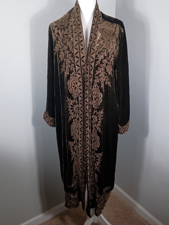 Johnny Was Jackets & Blazers - Johnny Was Nyomi Velvet Kimono Embroidered Floral Boho Cottagecore Silk Size M